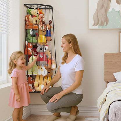 Stuffed Animal Storage, Corner Plush Toy Organizer with Hardware