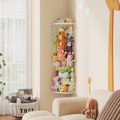 Stuffed Animal Storage, Corner Plush Toy Organizer with Hardware