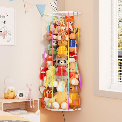 Stuffed Animal Storage, Corner Plush Toy Organizer with Hardware