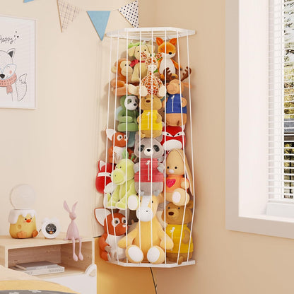 Stuffed Animal Storage, Corner Plush Toy Organizer with Hardware