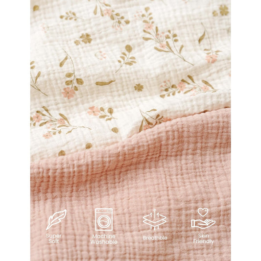 2 Pack Muslin Mini Crib Sheets, Fits Pack and Play, 38"x24"