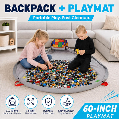 BrickPack LEGO Storage Backpack with Play Mat and Minifigure Display
