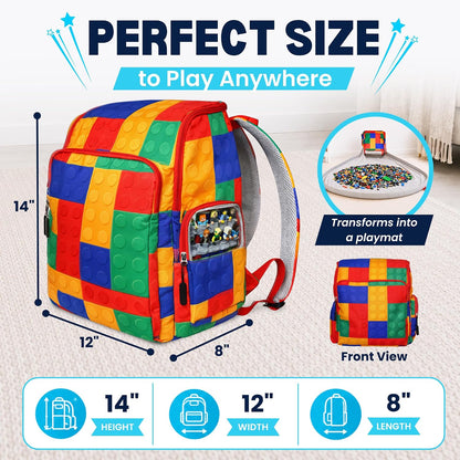 BrickPack LEGO Storage Backpack with Play Mat and Minifigure Display