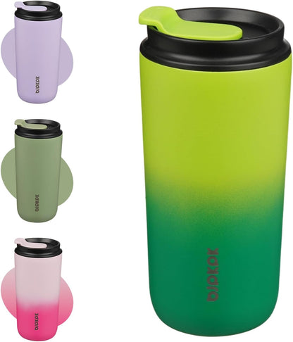 16oz Insulated Travel Coffee Mug, Stainless Steel Tumbler | Thermal Cup, Keeps Hot/Cold, Leakproof, Double Wall Vacuum, Dishwasher Safe, Wide Mouth, Office & Outdoor, Bamboo Grove