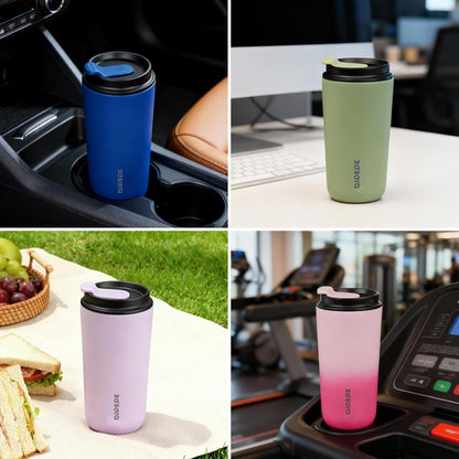 16oz Insulated Travel Coffee Mug, Stainless Steel Tumbler | Thermal Cup, Keeps Hot/Cold, Leakproof, Double Wall Vacuum, Dishwasher Safe, Wide Mouth, Office & Outdoor, Bamboo Grove