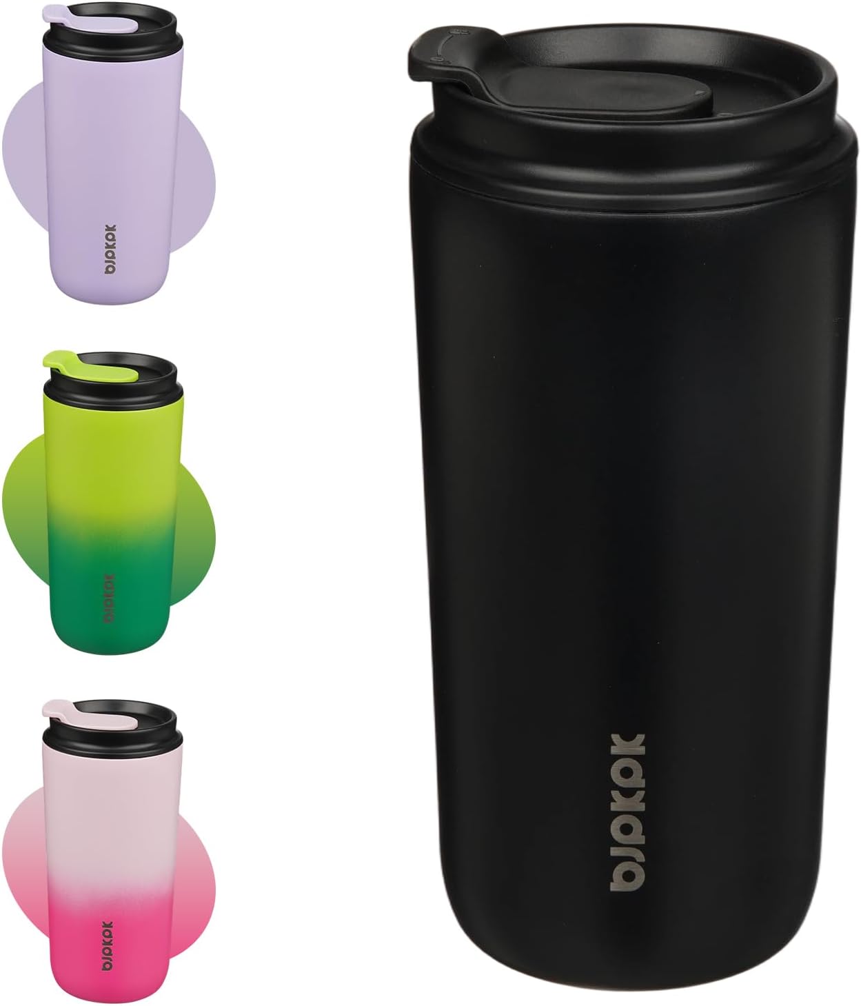 16oz Insulated Travel Coffee Mug, Stainless Steel Tumbler | Thermal Cup, Keeps Hot/Cold, Leakproof, Double Wall Vacuum, Dishwasher Safe, Wide Mouth, Office & Outdoor, Bamboo Grove