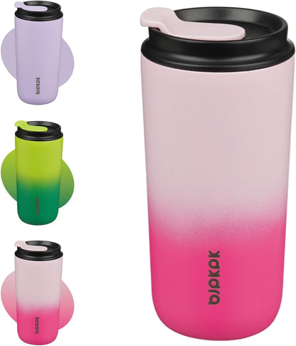 16oz Insulated Travel Coffee Mug, Stainless Steel Tumbler | Thermal Cup, Keeps Hot/Cold, Leakproof, Double Wall Vacuum, Dishwasher Safe, Wide Mouth, Office & Outdoor, Bamboo Grove