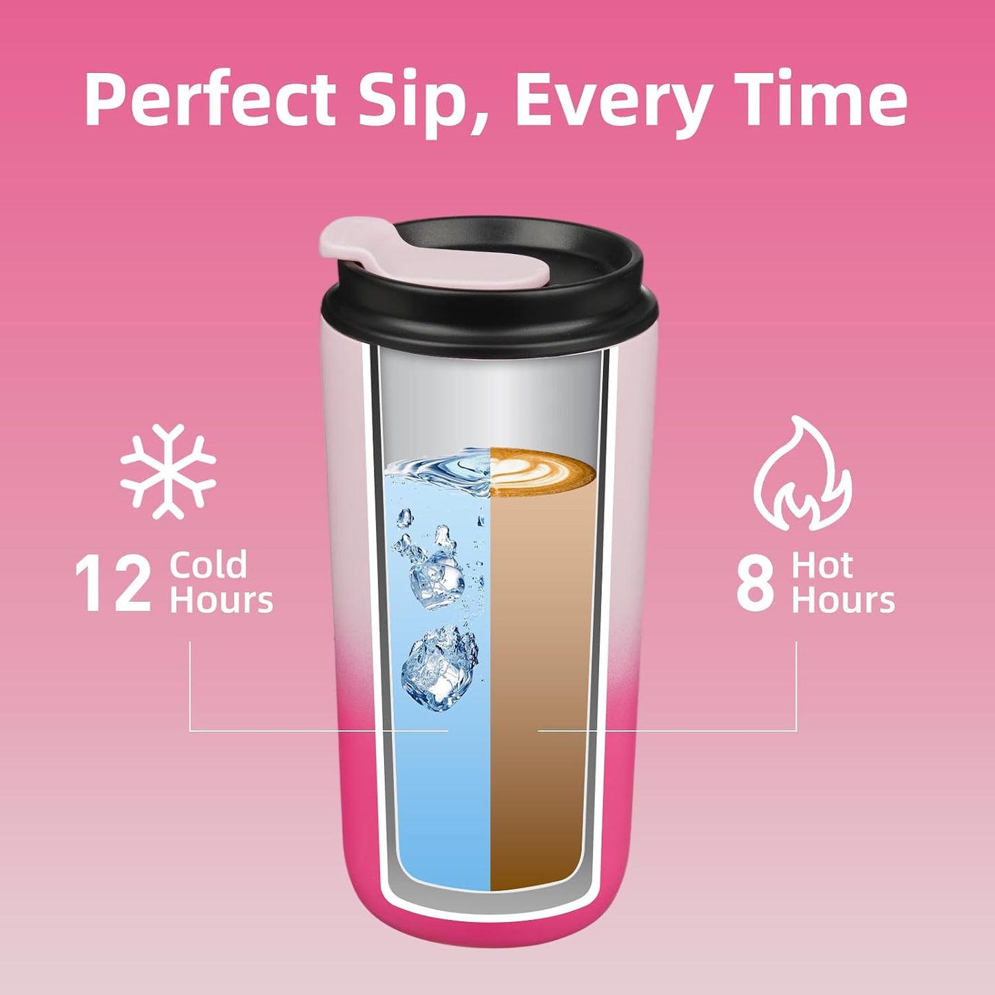 16oz Insulated Travel Coffee Mug, Stainless Steel Tumbler | Thermal Cup, Keeps Hot/Cold, Leakproof, Double Wall Vacuum, Dishwasher Safe, Wide Mouth, Office & Outdoor, Bamboo Grove