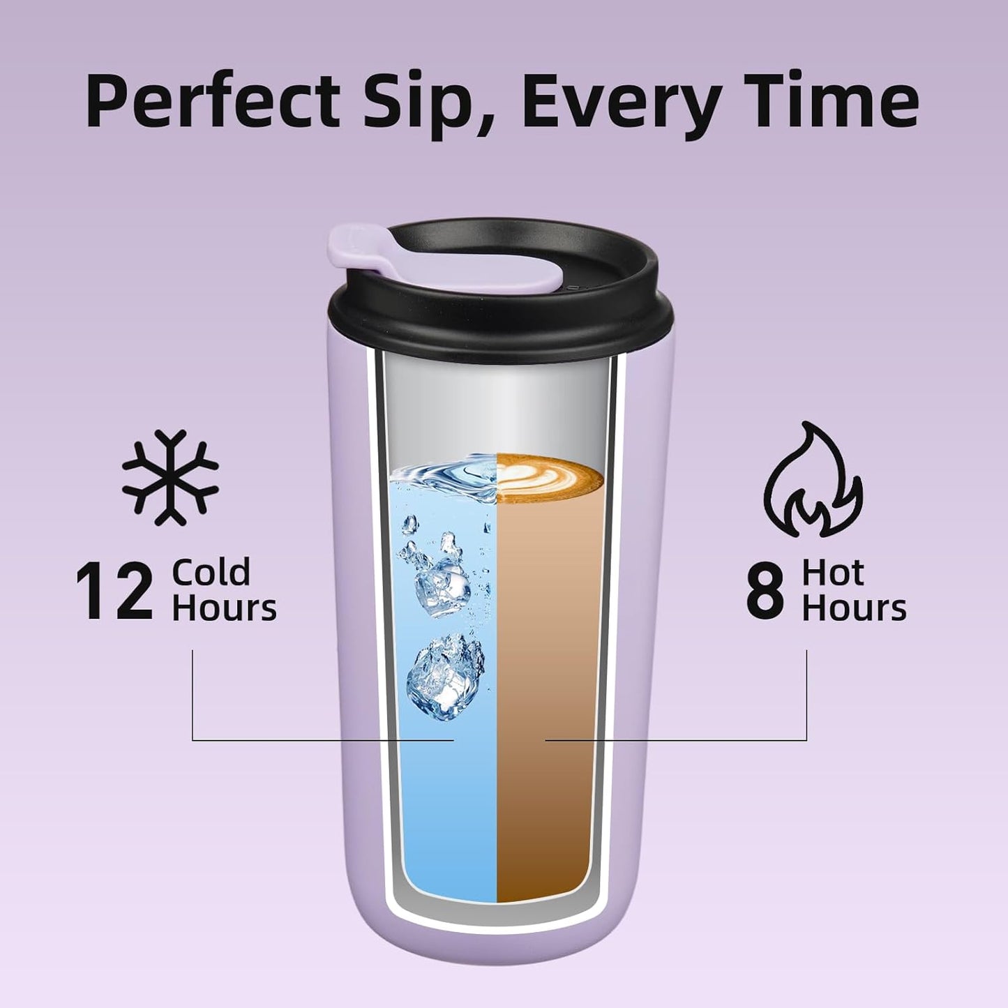 16oz Insulated Travel Coffee Mug, Stainless Steel Tumbler | Thermal Cup, Keeps Hot/Cold, Leakproof, Double Wall Vacuum, Dishwasher Safe, Wide Mouth, Office & Outdoor, Bamboo Grove
