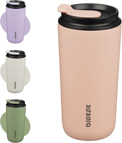 16oz Insulated Travel Coffee Mug, Stainless Steel Tumbler | Thermal Cup, Keeps Hot/Cold, Leakproof, Double Wall Vacuum, Dishwasher Safe, Wide Mouth, Office & Outdoor, Bamboo Grove