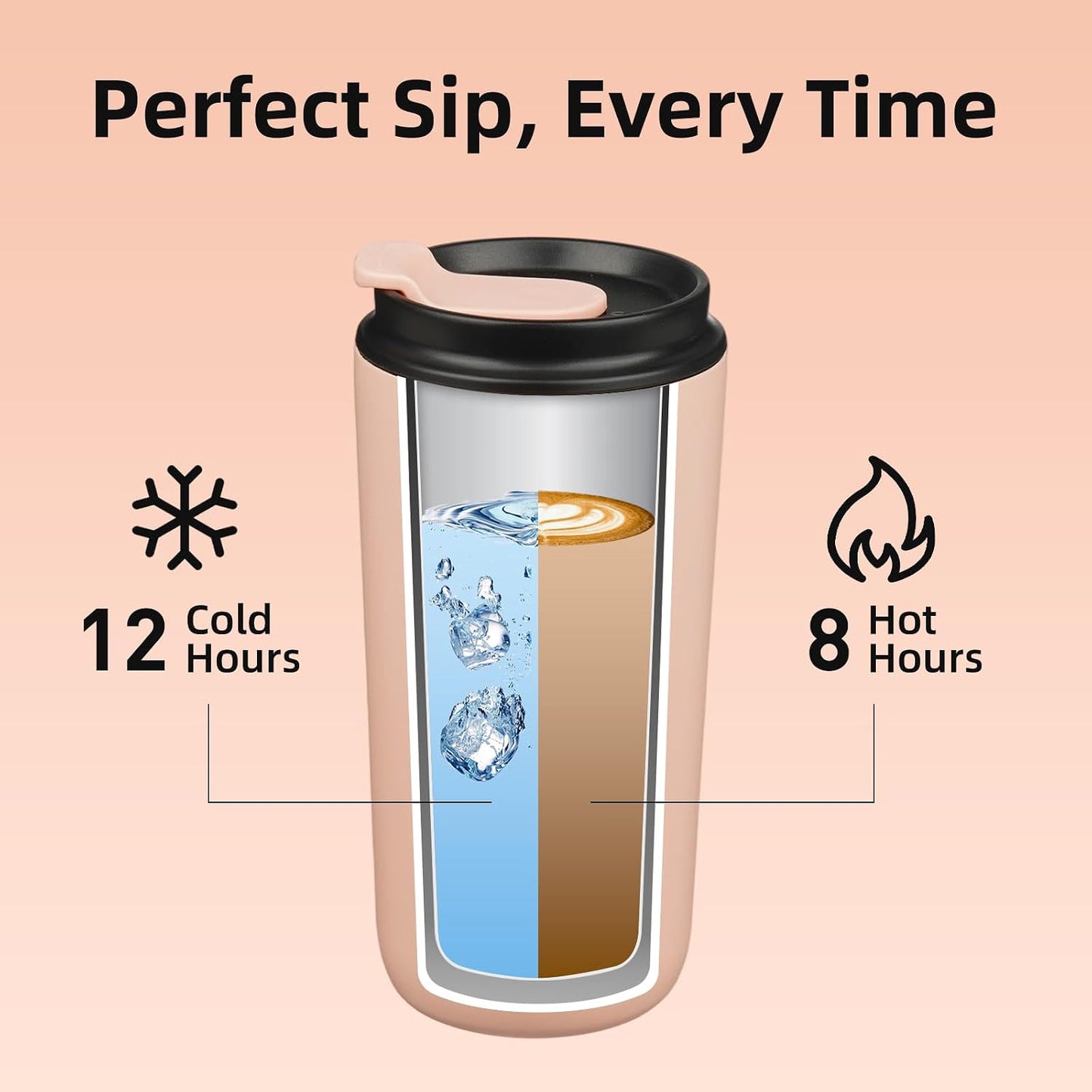16oz Insulated Travel Coffee Mug, Stainless Steel Tumbler | Thermal Cup, Keeps Hot/Cold, Leakproof, Double Wall Vacuum, Dishwasher Safe, Wide Mouth, Office & Outdoor, Bamboo Grove