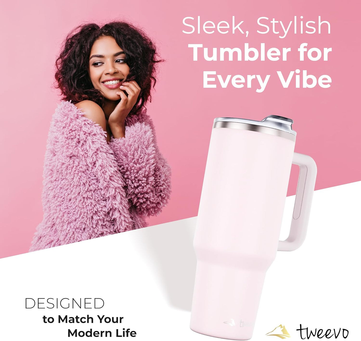 40 oz Tumbler With Handle and Straw Made of Stainless Steel - Double Wall Vacuum Insulated Tumbler With Lid - Sweat Proof Easy Grip, BPA-Free, Dishwasher Safe Tumbler (Charcoal)
