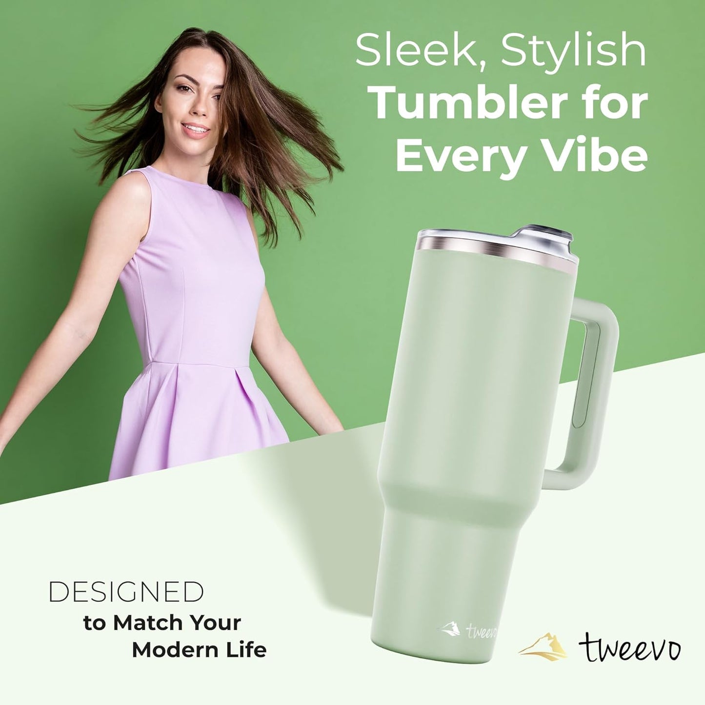 40 oz Tumbler With Handle and Straw Made of Stainless Steel - Double Wall Vacuum Insulated Tumbler With Lid - Sweat Proof Easy Grip, BPA-Free, Dishwasher Safe Tumbler (Charcoal)