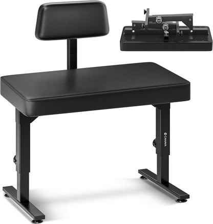 Foldable Adjustable Piano Bench: Portable Keyboard Stool 200kg Capacity Height & Backrest Adjustable for Kids/Adults Perfect for Home Studio Teaching & Outdoor Performances