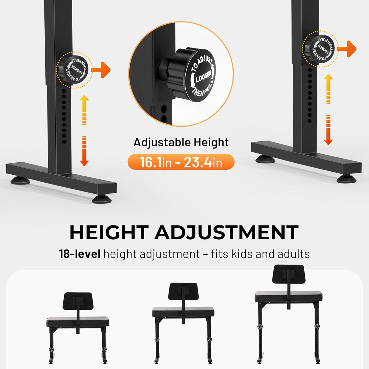 Foldable Adjustable Piano Bench: Portable Keyboard Stool 200kg Capacity Height & Backrest Adjustable for Kids/Adults Perfect for Home Studio Teaching & Outdoor Performances