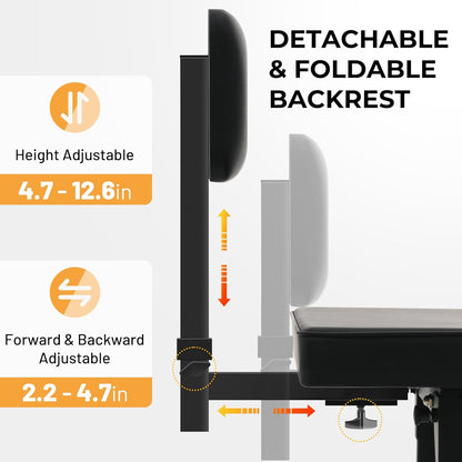 Foldable Adjustable Piano Bench: Portable Keyboard Stool 200kg Capacity Height & Backrest Adjustable for Kids/Adults Perfect for Home Studio Teaching & Outdoor Performances