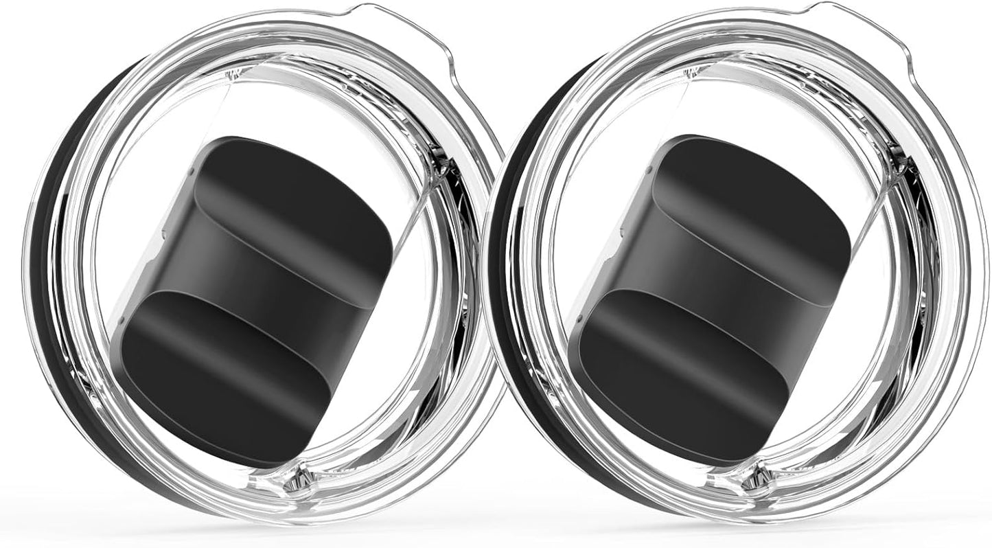 10 oz Wine Tumbler Lid, Replacement Lids Compatible for YETI 6 oz Espresso Mugs, 8 oz Stackable Cup and 10 oz Wine Tumbler, Travel Spill Proof Cup Covers with Magnetic Slider Switch, BPA Free