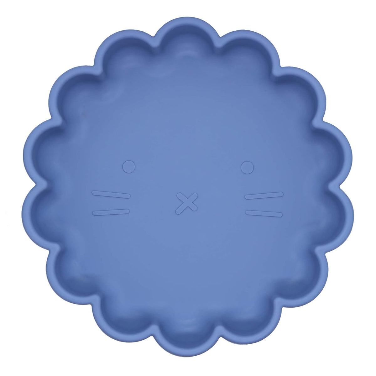 SILIPLATE Silicone Divided Plate with Suction for Babies, Toddlers and Kids, Lion - Mineral Blue