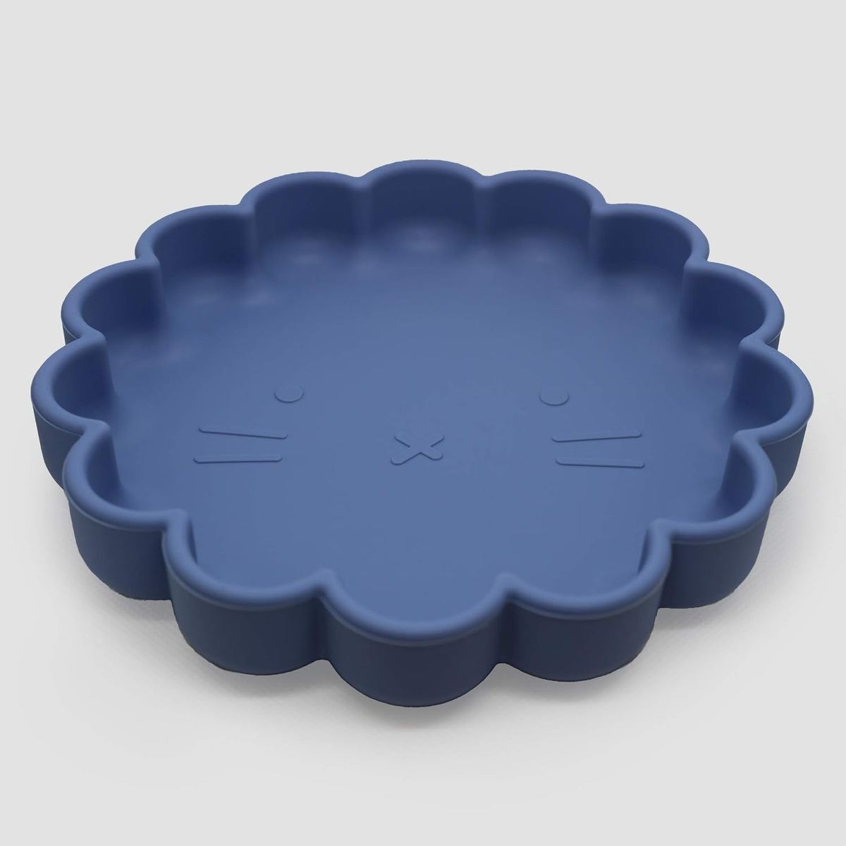 SILIPLATE Silicone Divided Plate with Suction for Babies, Toddlers and Kids, Lion - Mineral Blue