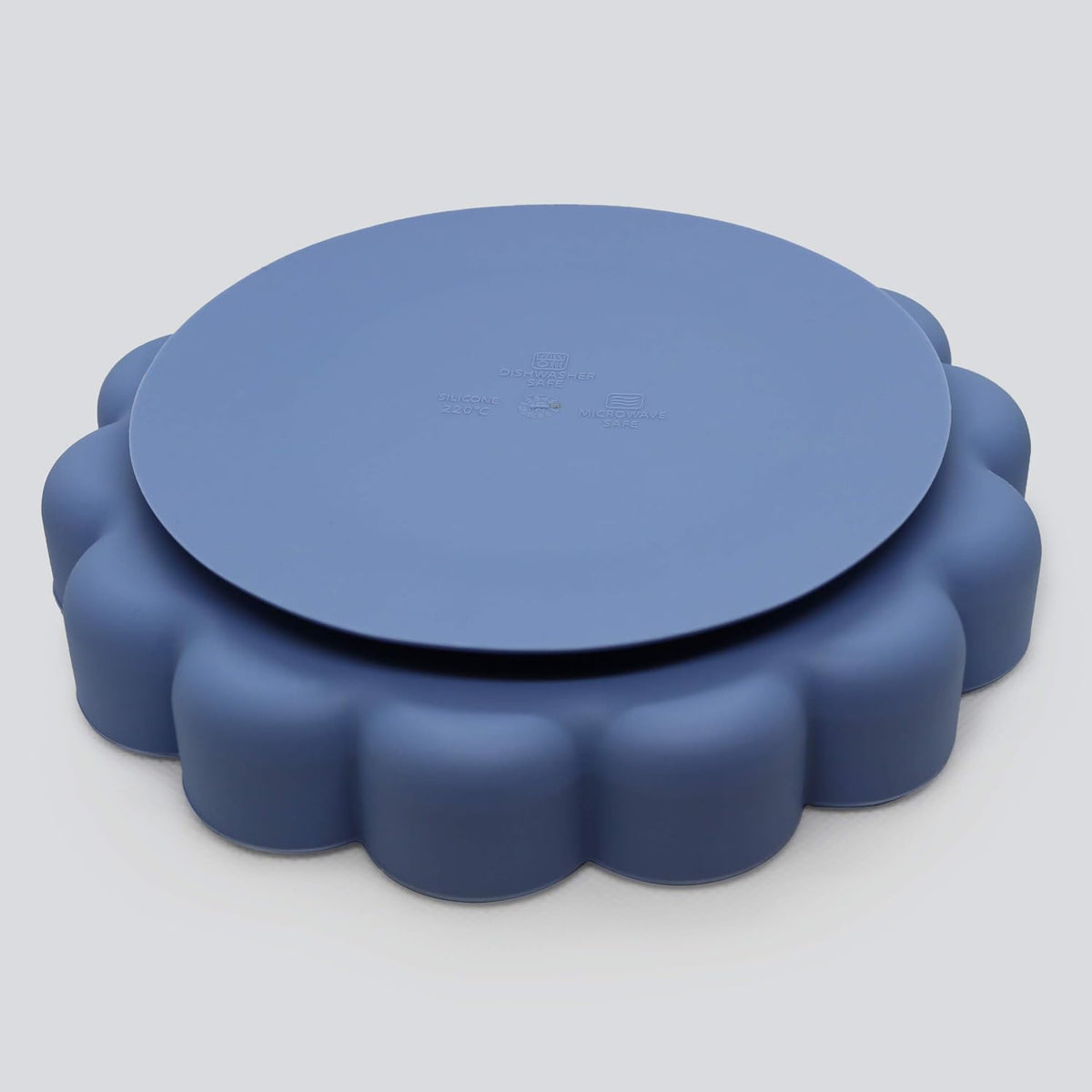 SILIPLATE Silicone Divided Plate with Suction for Babies, Toddlers and Kids, Lion - Mineral Blue