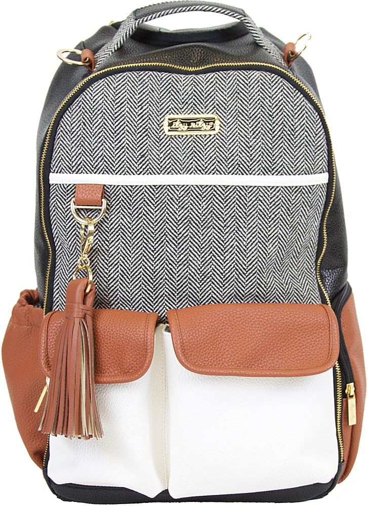 Diaper Bag Backpack – Large Capacity Boss Baby Backpack Diaper Bag Featuring 17 Pockets, Changing Pad, Stroller Clips, and Comfortable Backpack Straps, Black With Gold Hardware