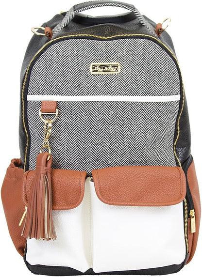 Diaper Bag Backpack – Large Capacity Boss Baby Backpack Diaper Bag Featuring 17 Pockets, Changing Pad, Stroller Clips, and Comfortable Backpack Straps, Black With Gold Hardware