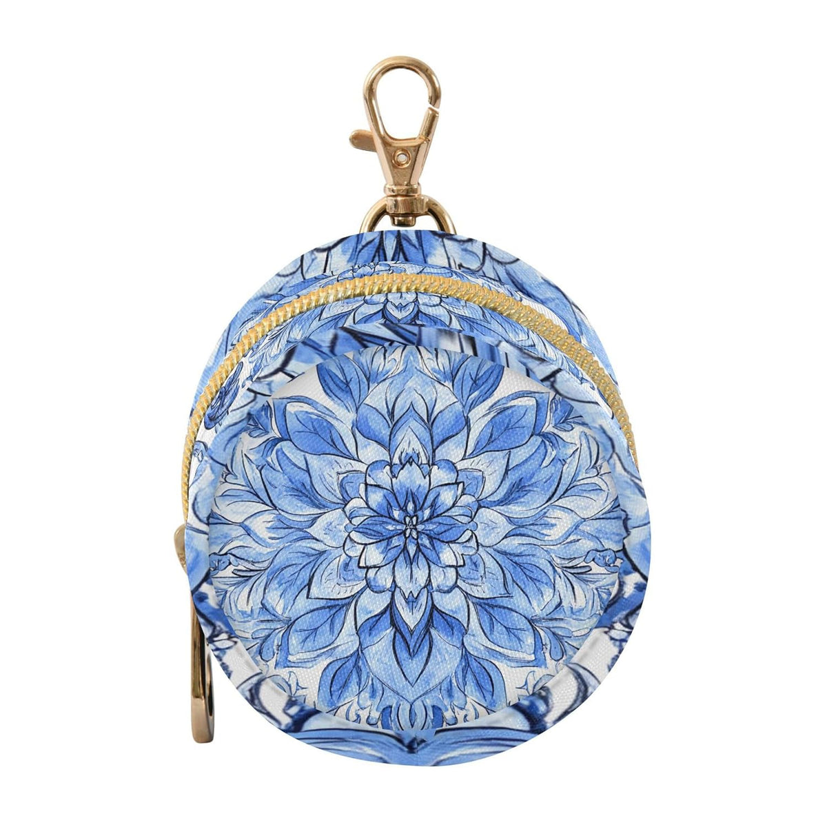 Blue Floral Pattern Baby Pacifier Holder Case, Dustproof Portable Storage Box for Diaper Bag Purse, Pacifier Storage Container for Boys & Girls