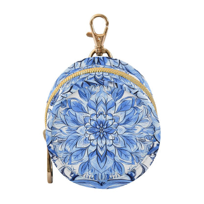 Blue Floral Pattern Baby Pacifier Holder Case, Dustproof Portable Storage Box for Diaper Bag Purse, Pacifier Storage Container for Boys & Girls
