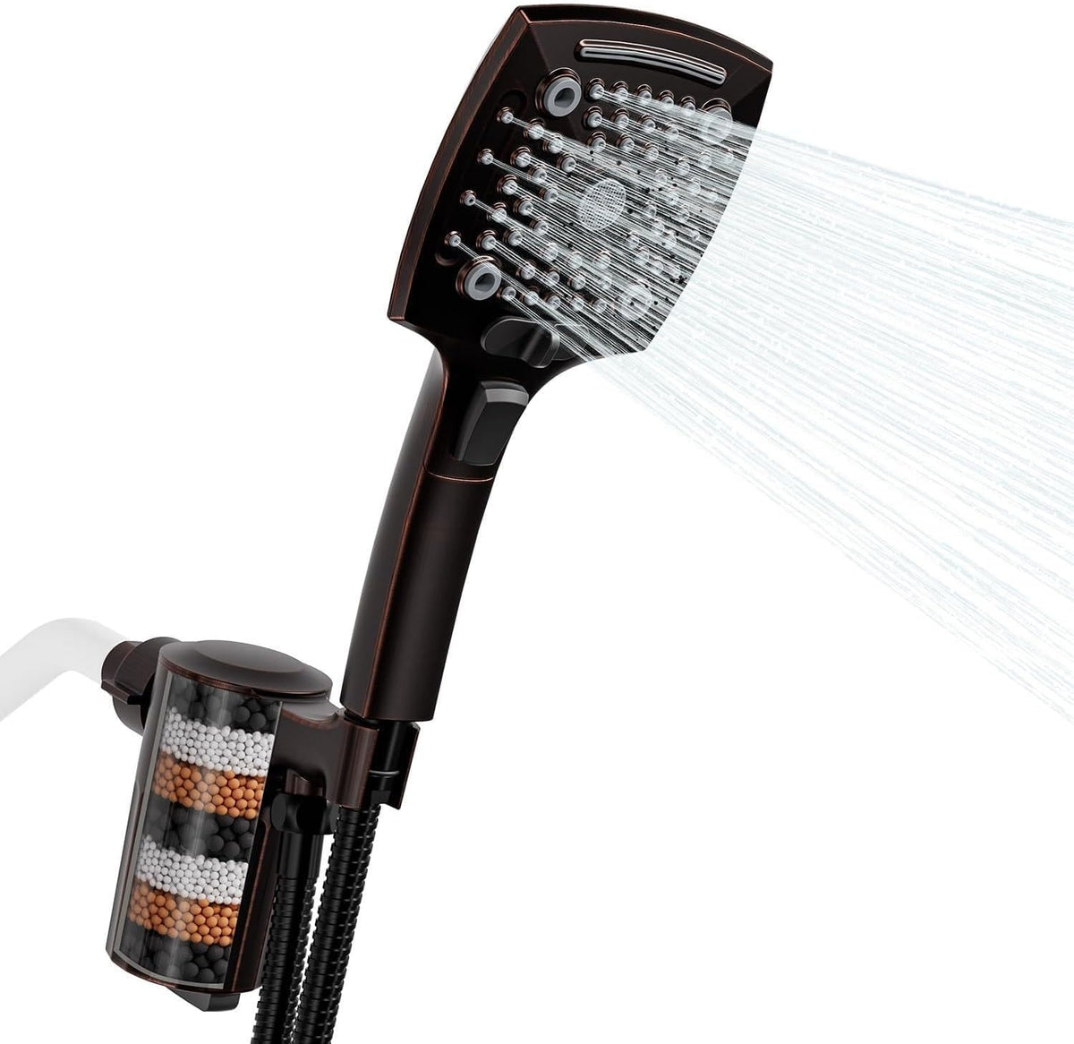 Shower Head with Handheld, High-Pressure Handheld Shower Head with 5 Spray Modes, 59-Inch Stainless Steel Hose & 360° Adjustable Bracket Perfect for Pet Bathing, Baby Care & Shower Cleaning