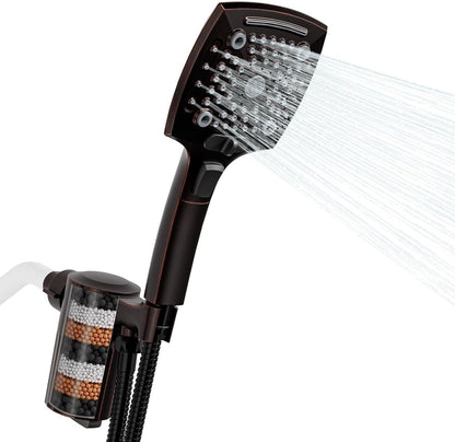 Shower Head with Handheld, High-Pressure Handheld Shower Head with 5 Spray Modes, 59-Inch Stainless Steel Hose & 360° Adjustable Bracket Perfect for Pet Bathing, Baby Care & Shower Cleaning
