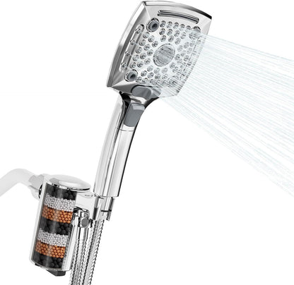Shower Head with Handheld, High-Pressure Handheld Shower Head with 5 Spray Modes, 59-Inch Stainless Steel Hose & 360° Adjustable Bracket Perfect for Pet Bathing, Baby Care & Shower Cleaning
