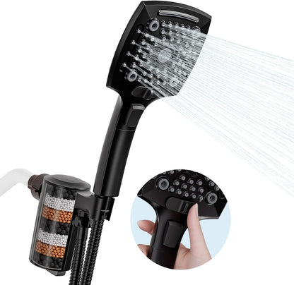 Shower Head with Handheld, High-Pressure Handheld Shower Head with 5 Spray Modes, 59-Inch Stainless Steel Hose & 360° Adjustable Bracket Perfect for Pet Bathing, Baby Care & Shower Cleaning