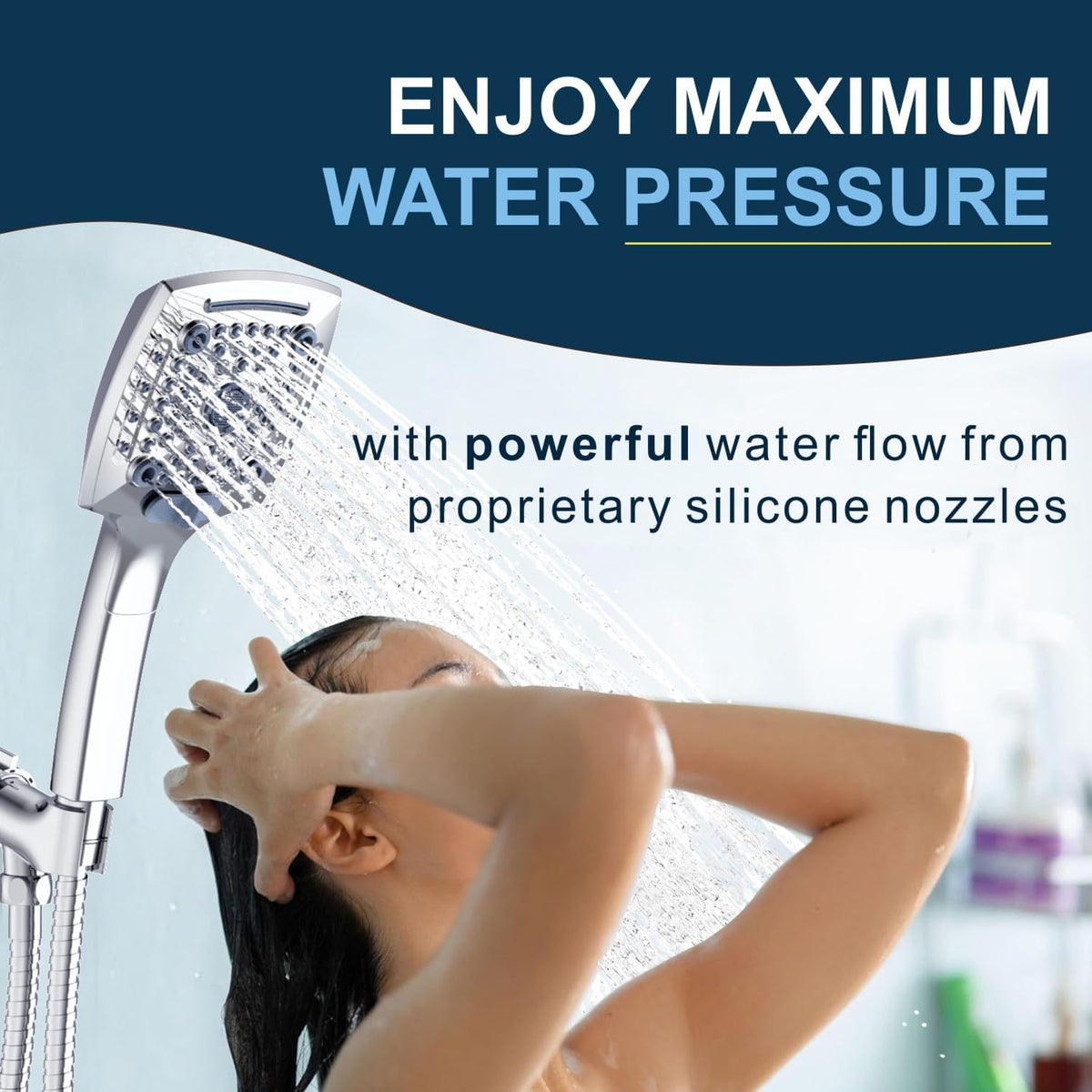 Shower Head with Handheld, High-Pressure Handheld Shower Head with 5 Spray Modes, 59-Inch Stainless Steel Hose & 360° Adjustable Bracket Perfect for Pet Bathing, Baby Care & Shower Cleaning