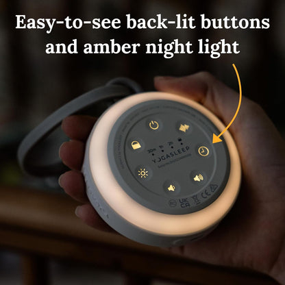Hushh 2 Portable Sound Machine for Baby & Kids, New Reinforced Clip, Backlit Buttons, Night Light, 6 Soothing Natural Sounds, Easy to Use Timer, Volume Control, Toddler Lock, Noise Canceling