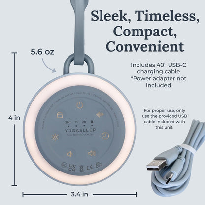 Hushh 2 Portable Sound Machine for Baby & Kids, New Reinforced Clip, Backlit Buttons, Night Light, 6 Soothing Natural Sounds, Easy to Use Timer, Volume Control, Toddler Lock, Noise Canceling