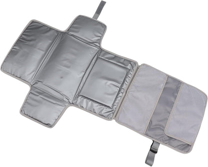 Portable Diaper Pad, Foldable Multiple Storage Wet Towel Bag for Newborns and Babies (GREY)