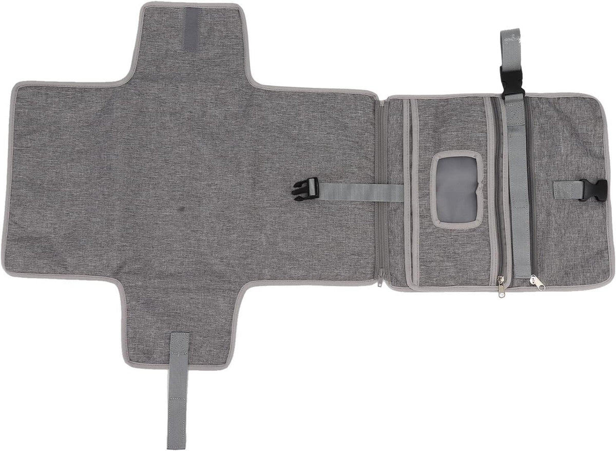 Portable Diaper Pad, Foldable Multiple Storage Wet Towel Bag for Newborns and Babies (GREY)