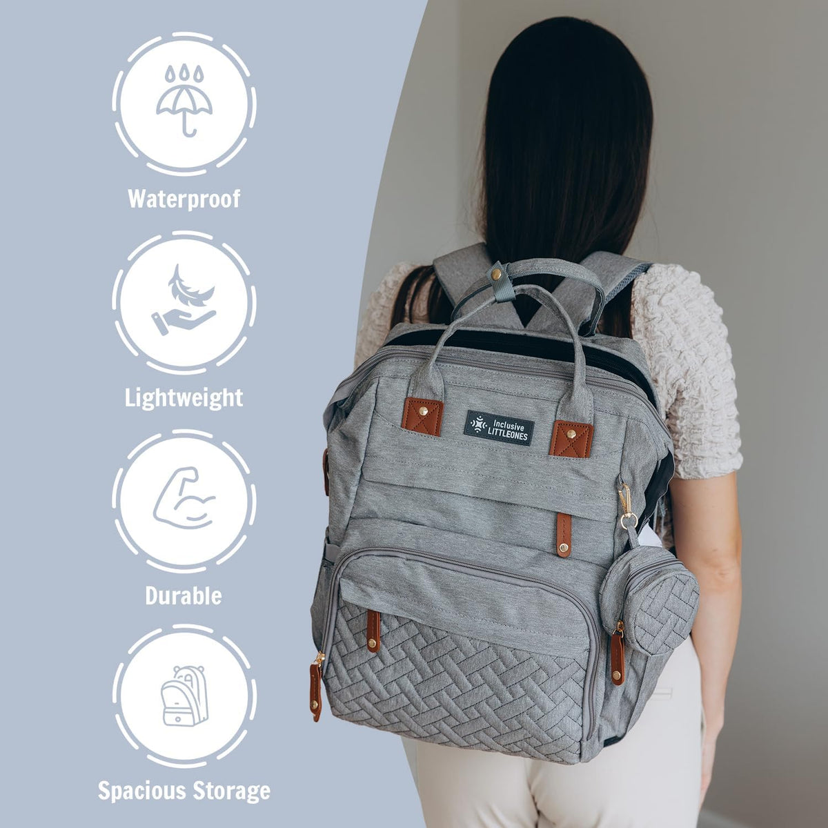 Diaper Bag with Changing Station - Baby Essentials Bag with Changing Pad, Stroller Straps & Pacifier Case Multifunction Diaper Bag for Mom - Baby Shower Gifts Travel Backpack for Newborn Essentials