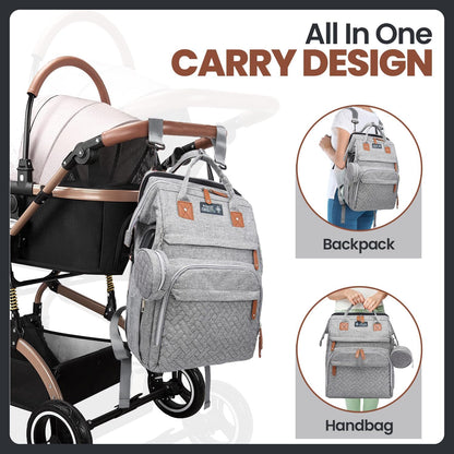 Diaper Bag with Changing Station - Baby Essentials Bag with Changing Pad, Stroller Straps & Pacifier Case Multifunction Diaper Bag for Mom - Baby Shower Gifts Travel Backpack for Newborn Essentials