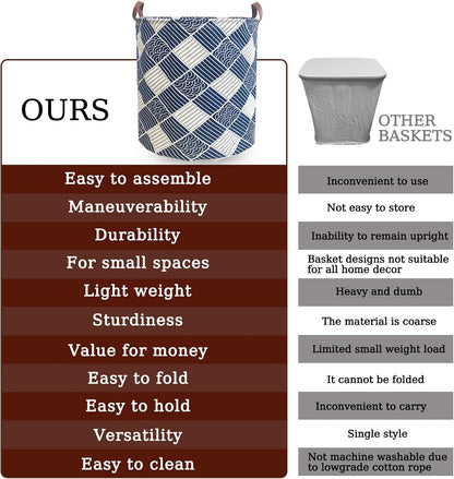 Waterproof Laundry Hamper Collapsible Laundry Basket Leather Handle Laundry Bag Large Clothes Storage Toy Organization for Bathroom Bedroom Laundryroom College Dorms (92-Satisfied laundry hampers)