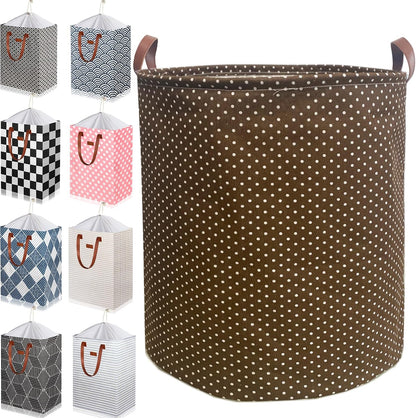 Waterproof Laundry Hamper Collapsible Laundry Basket Leather Handle Laundry Bag Large Clothes Storage Toy Organization for Bathroom Bedroom Laundryroom College Dorms (92-Satisfied laundry hampers)