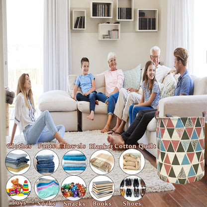 Waterproof Laundry Hamper Collapsible Laundry Basket Leather Handle Laundry Bag Large Clothes Storage Toy Organization for Bathroom Bedroom Laundryroom College Dorms (92-Satisfied laundry hampers)