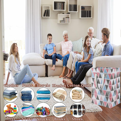 Waterproof Laundry Hamper Collapsible Laundry Basket Leather Handle Laundry Bag Large Clothes Storage Toy Organization for Bathroom Bedroom Laundryroom College Dorms (92-Satisfied laundry hampers)