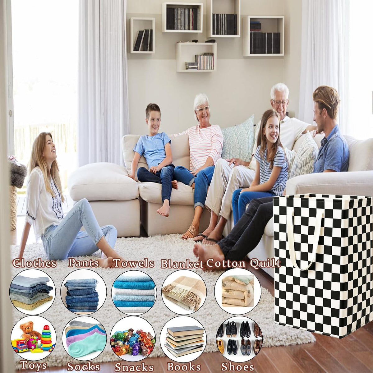 Waterproof Laundry Hamper Collapsible Laundry Basket Leather Handle Laundry Bag Large Clothes Storage Toy Organization for Bathroom Bedroom Laundryroom College Dorms (92-Satisfied laundry hampers)