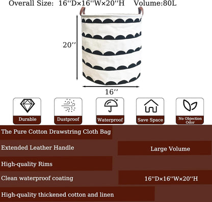 Waterproof Laundry Hamper Collapsible Laundry Basket Leather Handle Laundry Bag Large Clothes Storage Toy Organization for Bathroom Bedroom Laundryroom College Dorms (92-Satisfied laundry hampers)