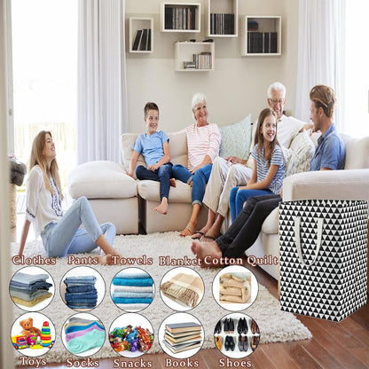 Waterproof Laundry Hamper Collapsible Laundry Basket Leather Handle Laundry Bag Large Clothes Storage Toy Organization for Bathroom Bedroom Laundryroom College Dorms (92-Satisfied laundry hampers)