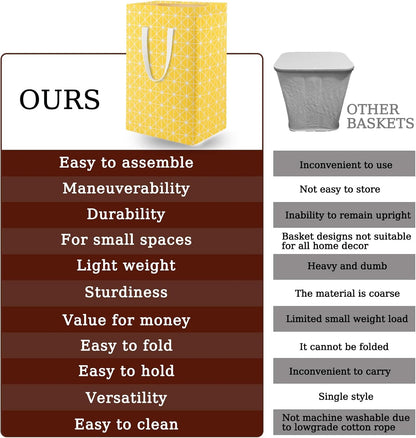 Waterproof Laundry Hamper Collapsible Laundry Basket Leather Handle Laundry Bag Large Clothes Storage Toy Organization for Bathroom Bedroom Laundryroom College Dorms (92-Satisfied laundry hampers)