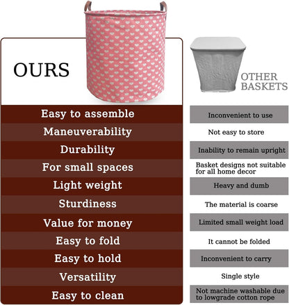 Waterproof Laundry Hamper Collapsible Laundry Basket Leather Handle Laundry Bag Large Clothes Storage Toy Organization for Bathroom Bedroom Laundryroom College Dorms (92-Satisfied laundry hampers)