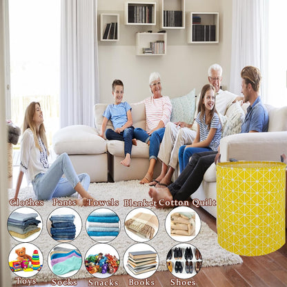 Waterproof Laundry Hamper Collapsible Laundry Basket Leather Handle Laundry Bag Large Clothes Storage Toy Organization for Bathroom Bedroom Laundryroom College Dorms (92-Satisfied laundry hampers)