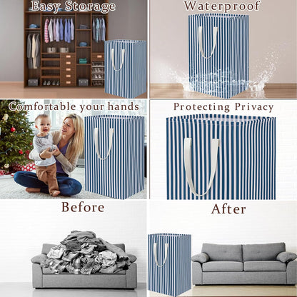 Waterproof Laundry Hamper Collapsible Laundry Basket Leather Handle Laundry Bag Large Clothes Storage Toy Organization for Bathroom Bedroom Laundryroom College Dorms (92-Satisfied laundry hampers)